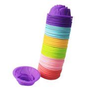 Generic 10 x Baking Molds Pastry Cake Cookie Silicone Rose Shape Multicolor