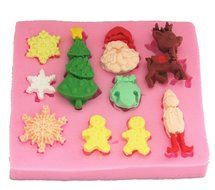 Longzang Christmas Series Art Deco Silicone Mold Sugar Craft DIY Gumpaste Cake Decorating Clay