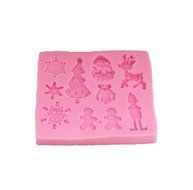 Longzang Christmas Series Art Deco Silicone Mold Sugar Craft DIY Gumpaste Cake Decorating Clay N2