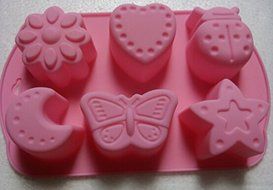 DGI MART Kitchen Party Use 6 Cavities Adorable Insects Butterfly Moon Star Shape Chocolate Sugar Ice Cake Decorating... N2
