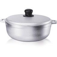 24cm Natural Aluminum Caldero with Lid and Bakelite Knob