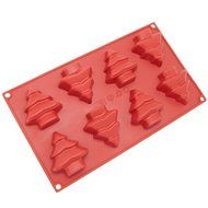 Freshware SL-126RD 8-Cavity Silicone Holiday Christmas Tree Muffin, Brownie, Cornbread, Cheesecake, Pudding, Jello...