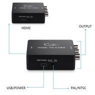 Cingk HDMI To 3RCA Composite Video Audio AV/CVBS Component Converter Adapter with High Speed HDMI Cable, RCA Cable N4