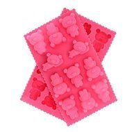 11Holes Cute Bear Shape Cupcake Mould Cartoon Characters Silicone Cake Mold Fondant Chocolate Ice Cube Cake Tools