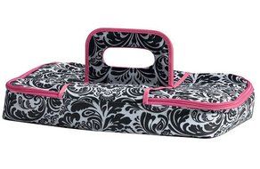 Design Imports Black and White Damask Insulated Casserole Carrier