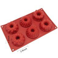 IC ICLOVER 6-Cavity Food Grade Silicon Mold,Vermilion Flower Cake Mold Pudding Mold and Muffin Cups and Bakeware... N3