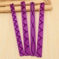 Cake &amp; Cookie Cutters 4Pcs Plastic Ribbon Border Cake Molds Embosser Fondant Biscuit Cookie Cutter N3