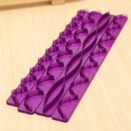 Cake &amp; Cookie Cutters 4Pcs Plastic Ribbon Border Cake Molds Embosser Fondant Biscuit Cookie Cutter N4