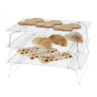 Kitchen, Dining &amp; Bar Stacking 3-Tier Baking Cooling Rack Chromed Heavy Duty Steel