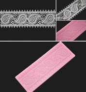 FOUR-C Cake Supplies Lace Silicone Mat Lace Mold for Sugar Craft Color Pink N2