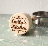 Personalized embossing cookie stamp, embossing rolling pin alternative, cookie decorating stamp, wooden kitchen... N9