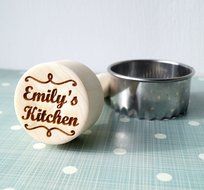 Personalized embossing cookie stamp, embossing rolling pin alternative, cookie decorating stamp, wooden kitchen... N10