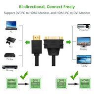 HDMI to DVI Adapter Cable, Ugreen HDMI to DVI 24+5 Male to Female Converter, HDMI to DVI-D Video Cord 1080P for...