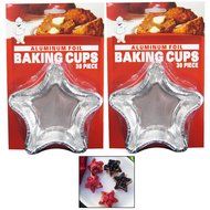 48 Silver Foil Baking Cups Star Shapes Mold Cupcakes Run Bake Mini Cakes Crafts