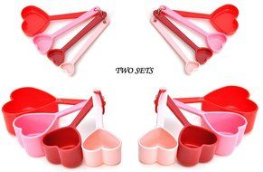 2 SETS Heart Shaped Measuring Cups and Measuring Spoon Set Best Valentine Day Gift Set for Her Wife Mother in...