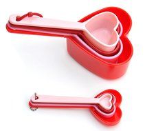 2 SETS Heart Shaped Measuring Cups and Measuring Spoon Set Best Valentine Day Gift Set for Her Wife Mother in... N2