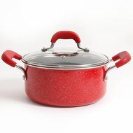 The Pioneer Woman Vintage Speckle 3-Quart Soup/Chili Casserole with Lid, Red N2