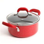 The Pioneer Woman Vintage Speckle 3-Quart Soup/Chili Casserole with Lid, Red N3