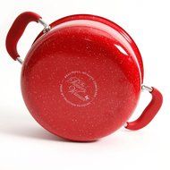 The Pioneer Woman Vintage Speckle 3-Quart Soup/Chili Casserole with Lid, Red N4