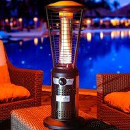Lava Heat MINI 10,000 BTU Propane Outdoor Patio TABLETOP Heater with Exclusive Spiral Flame, Brushed Gun Metal... N2