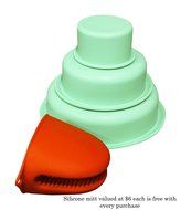 Round Silicone Baking Molds-Set of 3- Nonstick Bakeware- FDA Approved Pans- Dishwasher &amp; Fridge Safe Molding-...