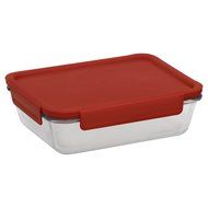 Pyrex 4-lock Square Storage 6 Piece Set w/ Red Lids N4