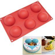 Allforhome (TM) 6 Semi circle Ball Silicone Soap Mold Cake Baking Mold Cupcake Muffin Cups Molds Handmade Soap...