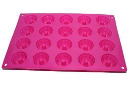 Tifan Mini Fancy 20-Cavity Bundt Savarin Cake Pan Chiffon Cake Mould Silicone Mold Baking Mould(Hot Pink) N2
