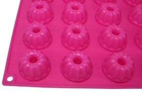 Tifan Mini Fancy 20-Cavity Bundt Savarin Cake Pan Chiffon Cake Mould Silicone Mold Baking Mould(Hot Pink) N3