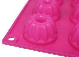 Tifan Mini Fancy 20-Cavity Bundt Savarin Cake Pan Chiffon Cake Mould Silicone Mold Baking Mould(Hot Pink) N5