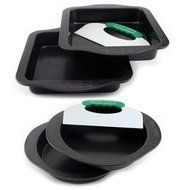 BergHOFF Perfect Slice 6PC Cake Set: 3PC sq &amp; 3PC Rd, , Black