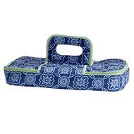 Design Imports Garden Lattice Insulated Casserole Carrier in Blue, White, and Green