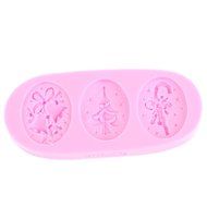 KANGLIDA Silicone Mold Christmas Tree Design Candle Cake Chocolate DIY Moulds Color Pink N2