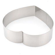 uxcell Metal Heart Shape Home Kitchen DIY Cake Fondant Muffin Mold Baking Tool 3 in 1 Silver Tone N2