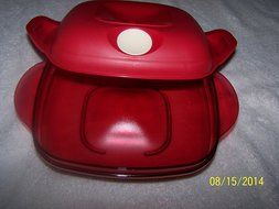 Tupperware Heat N Serve Square Round 2 Cups/red N2