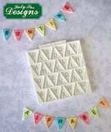 Katy Sue Designs Bunting Alphabet Design Mat for Cake Decorating, Cupcakes, Sugarcraft and Candies N2