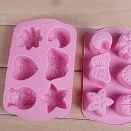 DUFUSTORE Chocolate Cake Candy Baking Silicone Bakeware Mould Insects Moon Pattern Random Color N2