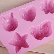 DUFUSTORE Chocolate Cake Candy Baking Silicone Bakeware Mould Insects Moon Pattern Random Color N3