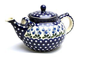 Polish Pottery Teapot - 1 3/4 qt. - Bleeding Heart