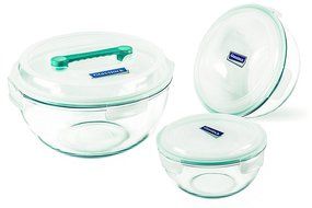 Glasslock Storage Containers Snaplock Lid Tempered Anti Spill Proof Mixing Bowl