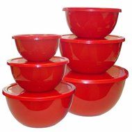 Reston Lloyd Calypso Basics 12-Piece Bowl Set, Red