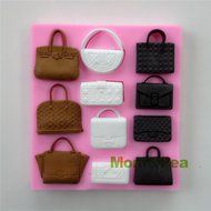 Mom&amp;pea 0536 Hangbags Shaped Silicone Mould for Fondant Cake Sugar Paste Cake Decoration 3d Cake Toppers Mold...