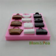 Mom&amp;pea 0536 Hangbags Shaped Silicone Mould for Fondant Cake Sugar Paste Cake Decoration 3d Cake Toppers Mold... N2