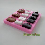 Mom&amp;pea 0536 Hangbags Shaped Silicone Mould for Fondant Cake Sugar Paste Cake Decoration 3d Cake Toppers Mold... N3