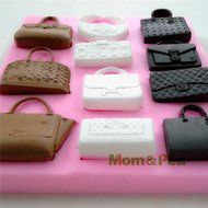 Mom&amp;pea 0536 Hangbags Shaped Silicone Mould for Fondant Cake Sugar Paste Cake Decoration 3d Cake Toppers Mold... N5