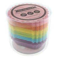 Freshware CB-321SC 24-Pack Silicone Jumbo Rectangle Round Reusable Cupcake and Muffin Baking Cup, Six Vibrant... N4