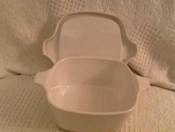 Vintage Corningware Winter Frost White 700ml Casserole Dish with Plastic Lid N2