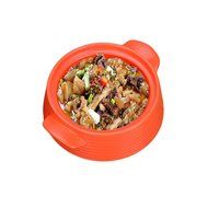 Qingsm High Temperature Resistance Flame Fire Ceramics Health Lovely Casserole (2.2L, red) N2