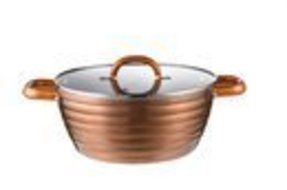 Sunkitchen 3-Quart Covered Saucepot Nonstick Dishwasher Safe ,Marble inner casserole ,copper