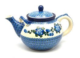 Polish Pottery Teapot - 1 3/4 qt. - Blue Poppy
